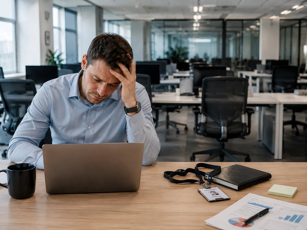 Collaborateur frustré face à la complexité du bureau